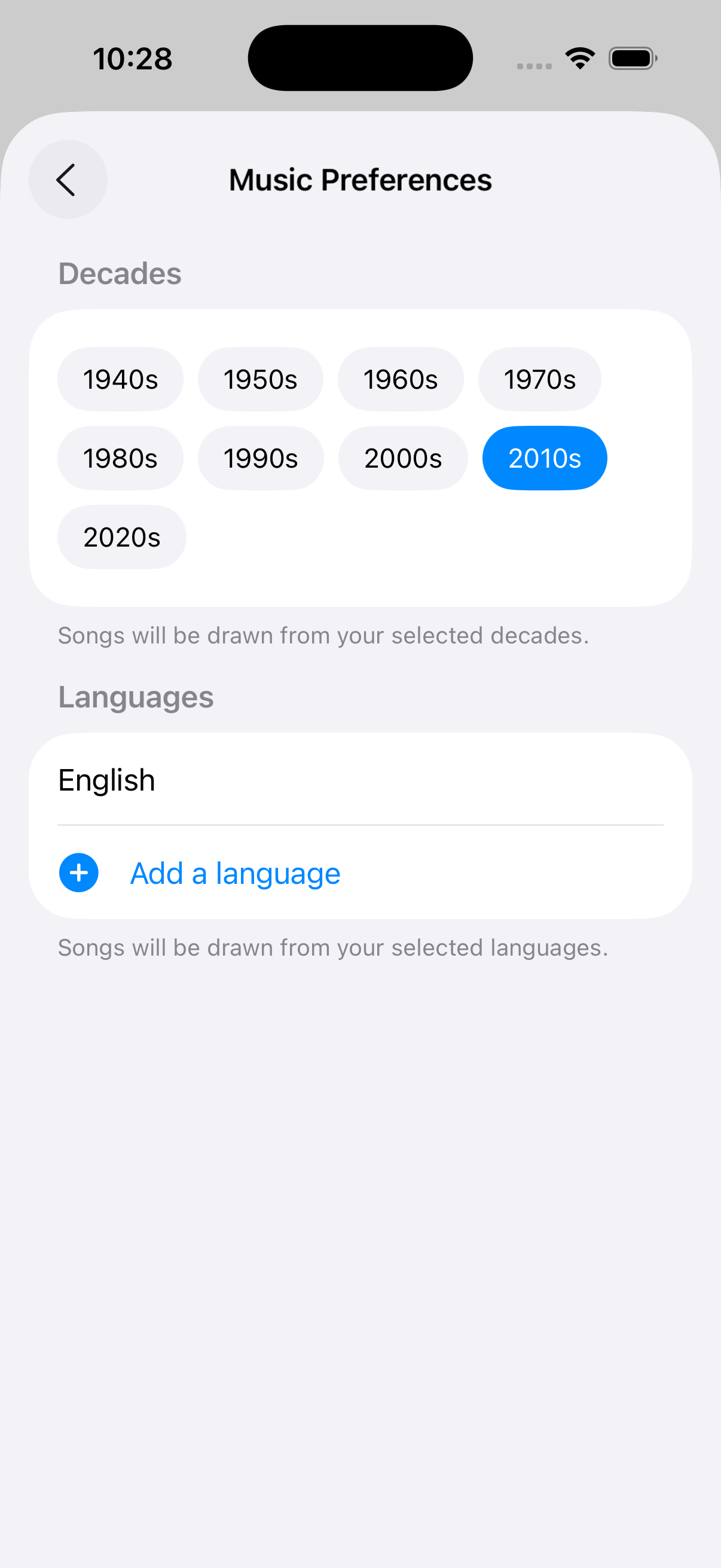 Music preferences
